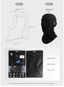 หมวกซับในสำหรับปั่นจักรยานกันลมและกันหนาวสำหรับผู้ชาย RIDERACE เหมาะสำหรับกีฬาวิ่ง เล่นสกี ขี่จักรยาน พร้อมหมวกคลุมศีรษะ ทำจากวัสดุโพลีเอสเตอร์ - Product Image 5