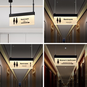 Dấu hiệu Nhà vệ sinh treo Acrylic hiện đại với hướng dẫn nam và nữ cho sử dụng thương mại và các dịp kinh doanh - Product Image 2