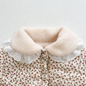 Vestes d'hiver en gros pour enfants, manteaux en fourrure pour filles, parkas, tenues pour bébés, vêtements coréens en coton à fleurs, 0616Ak3778 - Product Image 5