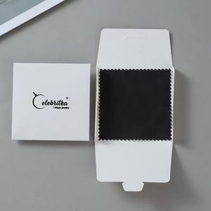 Lot de 100 lingettes rectangulaires en coton personnalisées avec logo, écologiques, réutilisables et douces pour le nettoyage de bijoux et de lunettes - Product Image 2