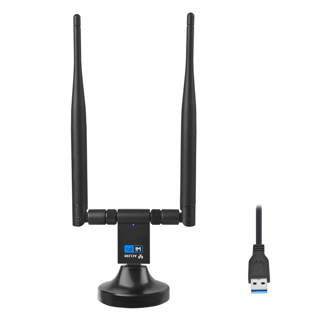 1200Mbps Dual Band Wifi Adapter 2.4G+5.8G High Speed Usb Wifi Receiver 802.11AC Wireless Network Card with Dual Antenna