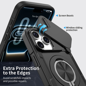 Coque robuste en métal double couche avec béquille et anneau, couleur personnalisée, ODM Fabricant, pour iPhone 17 Pro MAX 16 Pro 15 Plus 14 - Product Image 3