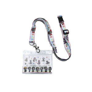 Custom Clear PVC Card Bag School Student Card Sleeve Cartoon Anime Card Sleeve with Adjusted <b>Buckle</b> Closure Lanyard - Product Image 1