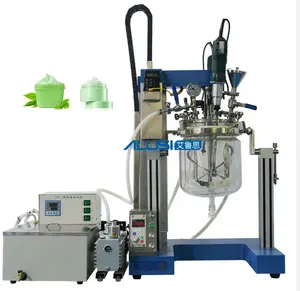 High quality high speed Cosmetic Cream Glass Agitator Disperser High Shear Mixer Reactor Laboratory Equipment Vacuum Emulsifier