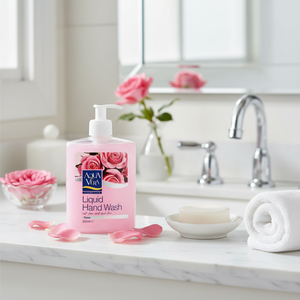 Savon liquide pour les mains AquaVera, antiseptique chimique, parfumé à la rose, hydratant, nettoyage facile, sans SLS, flacon de 500 ml, ISO 9001 - Product Image 3