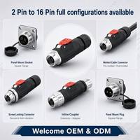 Connecteur étanche à verrouillage rapide Jnicon MJ16 3 broches 10A 300V pour système de contrôle d'équipement d'automatisation industrielle