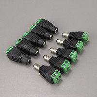 Connecteurs adaptateurs de prise d'alimentation CC 12V de haute qualité, femelles, 2,1 x 5,5 mm, pour CCTV