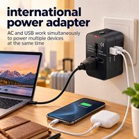 All-in-One Universal Reiseadapter Weltweiter Steckdosenadapter mit Dual-USB-Ladegerät für US EU UK AU
