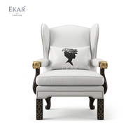 Fauteuil lounge EKAR Chateau Lafite &amp;   Ottoman |   Ensemble en velours capitonné classique français