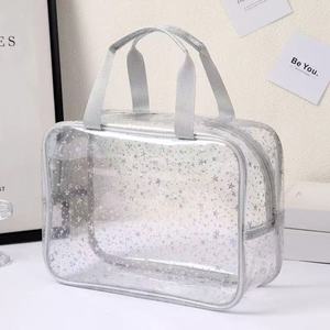 Meilleures ventes de sac de maquillage en TPU souple transparent holographique rose - Product Image 3