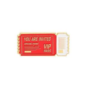 Design patch con logo in rilievo personalizzato che sei invitato a passare VIP in morbido smalto in metallo con spilla con etichetta per abbigliamento - Product Image 1