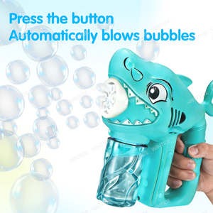 WANNA BUBBLES Nuevo Diseño OEM/ODM Venta al por Mayor Pistola de Burbujas Eléctrica Automática de 6 Agujeros con Forma de Tiburón/Ballena Juguete de Burbujas para Exteriores - Product Image 3