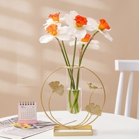 Vase en cristal de verre Art Déco créatif coréen, décoration d'intérieur, sens raffiné, ornement de table à manger pour l'arrangement floral, pour le salon