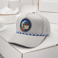 Gorra de Golf de 5 Paneles con Emblema de Goma, Logotipo Personalizado OEM, MOQ Bajo, Algodón Lavado, Cierre de Velcro, Ligera, Deportiva, para Hombre y Mujer
