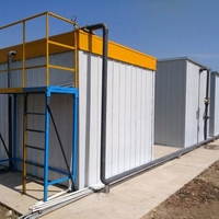 Station de traitement des eaux usées mobiles conteneurisée 50-300 m³/jour avec pompe et moteur contrôlés par PLC et médias pour les eaux usées d'abattoir