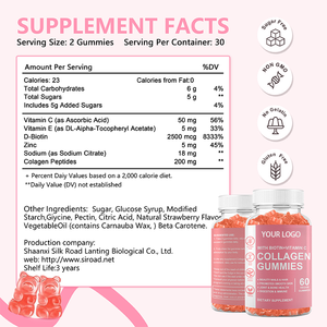 PQQ, l-glutatyon ve cilt beyazlatma ve genç görünümlü C vitamini ile OEM 2025 bitkisel kollajen takviyesi Gummies - Product Image 4