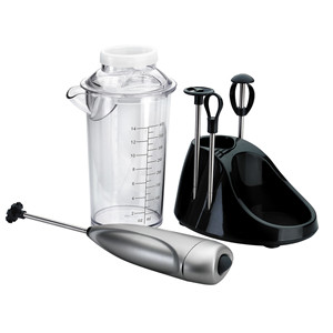 Montalatte elettrico con caraffa dosatrice e base di stoccaggio per la preparazione della schiuma di caffè - Product Image 1