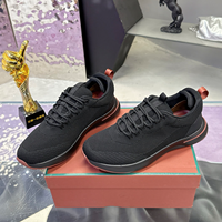 Chaussures de sport décontractées pour hommes en maille tricotée, légères, à lacets, à semelle épaisse, antidérapantes, pour la marche et la course, chaussures de luxe