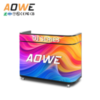 AOWE Écran LED Numérique Portable pour Cabine DJ, Façade de Cabine DJ, Table de DJ, Support d'Écran LED pour Boîtes de Nuit, Bars, Scènes