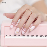 Autocollants pour ongles 2D ZB French Japanese à pois métalliques roses, faciles à appliquer