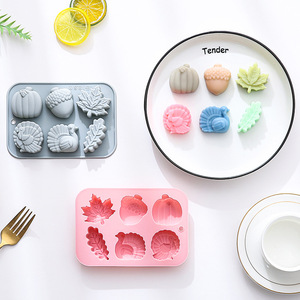 Moule en silicone antiadhésif thème dinde et citrouille, réutilisable de qualité alimentaire, mignon, magnétique, pour chocolat, bonbons et glaçons DIY - Product Image 6