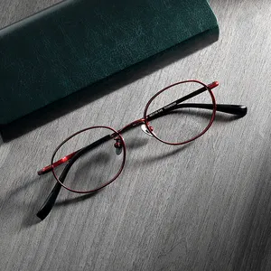 2024 새로운 남성 패션 순수 티타늄 안경 프레임 남자의 타원형 안경 광학 처방 안경 프레임