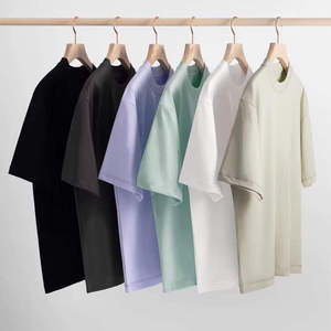 T-shirt da uomo personalizzate basic, alta qualità 100% cotone, taglie forti, tinta unita, vestibilità ampia, asciugatura rapida e traspiranti, 240g, all'ingrosso - Product Image 1