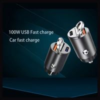 Adaptor pengisi daya mobil Multi port PD, adaptor pengisi daya mobil Tipe C 20W, pemantik rokok USB 100W, pengisian cepat, untuk iPhone Samsung