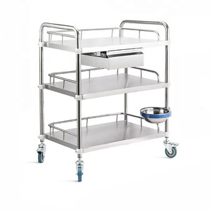 Factory Outlet Stainless Steel Hospital Medical Cart Treatment <strong>Trolley</strong> - Product Image 3