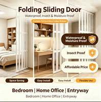Porte pliante moderne en PVC personnalisée, style minimaliste coréen, étanche, cloison accordéon coulissante pour optimisation de l'espace intérieur