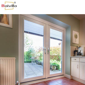 Nuevo diseño de puertas batientes UPVC Diseño de <span class=keywords><strong>puerta</strong></span> abatible de vidrio de PVC <span class=keywords><strong>con</strong></span> persianas integradas - Product Image 2