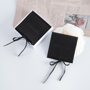 8*6cm Black Luxury Microfiber Jewelry Pouch Durable <b>Gift</b> <b>Envelope</b> Style Strings Wedding <b>Gift</b> Bag Customizable Size Logo Printing - Product Image 2