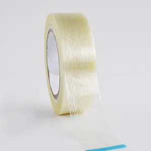 Hot melt glue Heavy White Cross 2" Fibre glass Supplier Cross-Weaved Bi-Directional Filament Tape