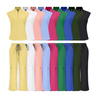 NIAAHINN Ensembles de blouses médicales pour femmes à col en V profond, design tendance, nouveau modèle, colorés, à manches courtes, vente en gros