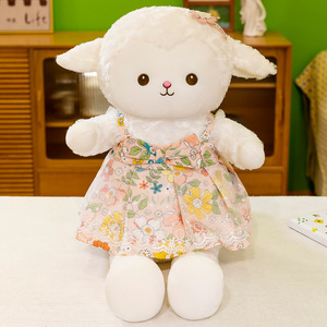 Lindo Peluche <span class=keywords><strong>de</strong></span> Oveja, Muñeca <span class=keywords><strong>de</strong></span> Conejo con Vestido Floral, Lindo Muñeco <span class=keywords><strong>de</strong></span> Pareja, Regalo <span class=keywords><strong>de</strong></span> Cumpleaños para Niños - Product Image 5