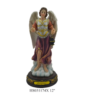 Nouvelle statue d'archange Gabriel en résine personnalisable de 30 cm, or blanc, divin bébé Jésus, Vierge <span class=keywords><strong>Marie</strong></span>, objet de collection catholique - Product Image 5