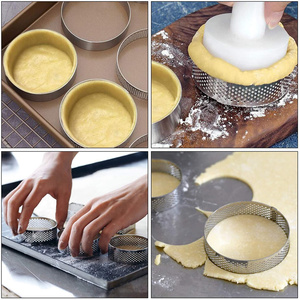 Mini <span class=keywords><strong>tarte</strong></span> anneau tartelette <span class=keywords><strong>moule</strong></span> rond Triangle carré ovale petit cercle Cutter <span class=keywords><strong>tarte</strong></span> anneau résistant à la chaleur <span class=keywords><strong>perforé</strong></span> gâteau Mousse moules - Product Image 5