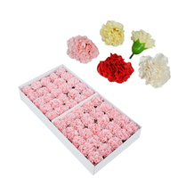 Fleurs artificielles en gros, Bouquet fait à la main, boîte-cadeau, décoration, nouveaux œillets, savon, tête de fleur