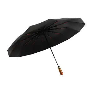 Venta al por mayor de 3 paraguas de lujo con asa grande lluvia paraguas de lujo para la lluvia parasol plegado sol paraguas de coche personalizado con logotipo