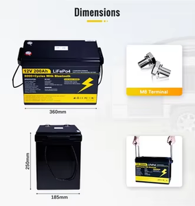 แบตเตอรี่ลิเธียมไอรอนฟอสเฟต (LiFePO4) แบบโซลิดสเตต 12V 24V 200Ah สำหรับระบบกักเก็บพลังงานแสงอาทิตย์ พร้อมระบบจัดการแบตเตอรี่ (BMS) ความจุสูง สินค้าขายดีจากยุโรป - Product Image 3