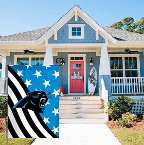 Bandera de Jardín Personalizada de los <span class=keywords><strong>Carolina</strong></span> Panthers con Diseño de la Bandera Americana, Impresa por Ambos Lados en Poliéster - Product Image 6