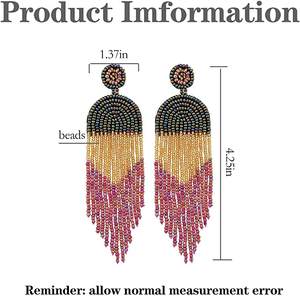 Meilleure vente en émail bijoux boucles d'oreilles pour femmes fille boucles d'oreilles à la mode été plage Boho Style perles boucles d'oreilles en gros - Product Image 6