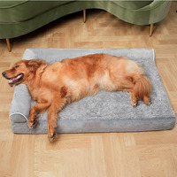 Lit pour chien extra large en mousse à mémoire de forme orthopédique en forme de L, avec housse amovible et lavable, canapé pour chien confortable et moelleux, lit pour animaux de compagnie imperméable