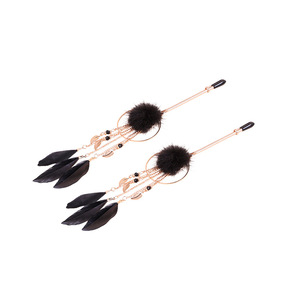 Pinces à tétons ajustables à pampilles en plumes avec embouts doux, pinces <span class=keywords><strong>de</strong></span> poitrine sexy pour femmes, livraison discrète, jouet pour adultes, jeu sensoriel - Product Image 6