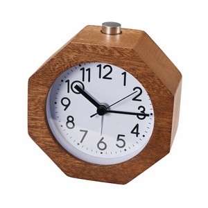 Reloj Despertador Luminoso Creativo Redondo de Madera de Haya, Reloj de Madera Simple para Personas Perezosas, Reloj de Oficina y Dormitorio con Función de Repetición, Regalo Retro de Moda - Product Image 5
