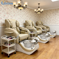 Mobilier de salon de manucure professionnel moderne et luxueux, fauteuil de pédicure, fauteuil de spa pour les pieds avec plomberie
