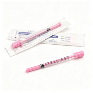 Jeringas de <span class=keywords><strong>Insulina</strong></span> <span class=keywords><strong>U100</strong></span> Rosas de 30g 5/16 (8mm) 1ml, Estuche de Jeringas Rosas con Aguja, <span class=keywords><strong>Jeringa</strong></span> de 30ui para Animales Pequeños - Product Image 4