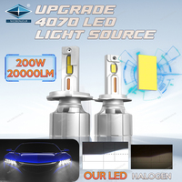 Lampu depan LED mobil, bohlam cahaya Led mobil kekuatan tinggi 20000 k baru H11 Hb3 6500 H4 H11 9005 H3 H8 9006, lampu otomatis LED