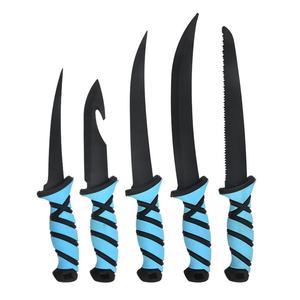 Cuchillo de Pesca, Cuchillo de Supervivencia para Camping, Hoja de Acero Inoxidable, Punta Recta, Mango de Plástico, Longitud Total 2 mm de Grosor - Product Image 1