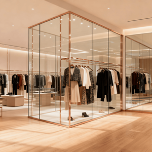 Divisorio Mobile Tradizionale in Vetro Temperato con Ruote <span class=keywords><strong>per</strong></span> <span class=keywords><strong>Ambienti</strong></span> di Lavoro Flessibili - Product Image 6